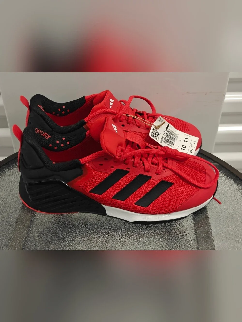 Adidas Dropset 3 Training Shoes Pure Ruby Core Black Men’s Size 10 Gym Sneakers - Picture 8 of 11